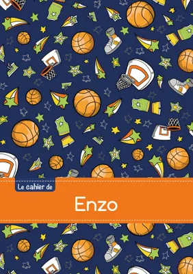 Le cahier d'Enzo - Blanc, 96p, A5 - Basketball