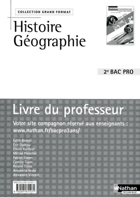 Histoire-Géographie 2e Bac Pro Livre du professeur Grand Format Livre du professeur