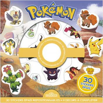Jeux et Jouets Loisirs créatifs Découpes, collages et assemblages Pokémon - Pochette de stickers épais repositionnables - Des scènes de cherche-et-trouve à créer à l'infini ! The Pokémon Company