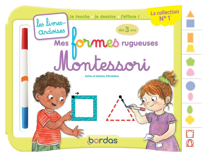 Les livres-ardoises - Mes formes rugueuses Montessori Noemie d'Esclaibes, Sylvie d'Esclaibes