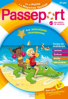Passeport - De la Petite à la Moyenne Section 3/4 ans - Cahier de vacances 2024
