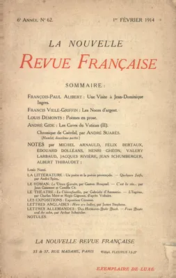 La Nouvelle Revue Française N' 62 (Février 1914)