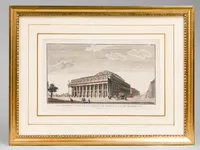 Vue perspective de la Salle de Spectacle de Bordeaux par M. Louis [ Gravure rehaussée en couleurs du Grand Théâtre de Bordeaux ]