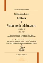 Lettres de madame de Maintenon, 11, Correspondance, Lettres à madame de Maintenon
