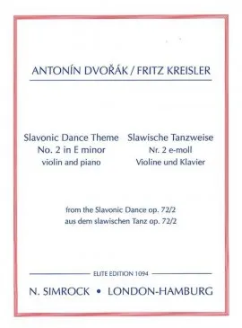 Slavonic Dance Theme, No. 2 in E Minor. violin and piano.