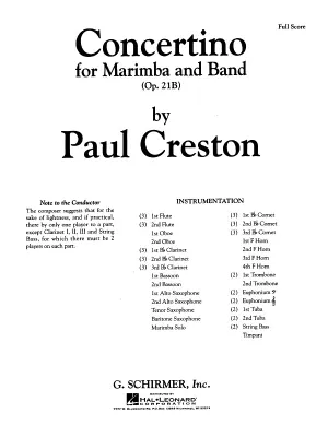 Concertino for Marimba and Band, Op. 21b, Score