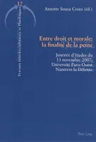 Entre droit et morale : la finalité de la peine, Journée d'études du 13 novembre 2007, Université Paris Ouest Nanterre la Défense