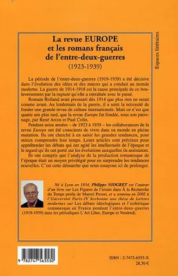 La Revue EUROPE et les romans français de l'entre-deux-guerres, (1923-1939)