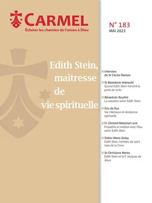 Revue Carmel - Edith Stein, une maîtresse de vie spirituelle