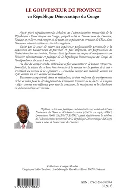 Le gouverneur de province en République Démocratique du Congo