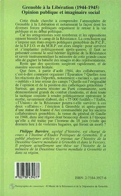 Grenoble à la libération (1944-1945), Opinion publique et imaginaire social