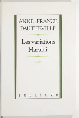 Les Variations Maraldi, roman
