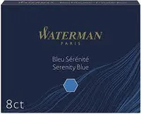 Cartouche waterman longue standard encre bleue effaçable étui 8 unités