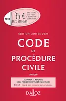 Code de procédure civile 2021 annoté. Édition limitée - 112e ed., Annoté