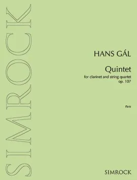 Quintet, for clarinet and string quartet. op. 107. Clarinet and String Quartet. Jeu de parties.