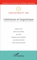 Littérature et linguistique, Cahiers de l'IREA N°7-2016