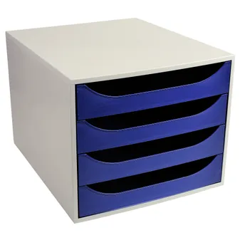 Module de classement Ecobox Office 4 tiroirs - Bleu nuit