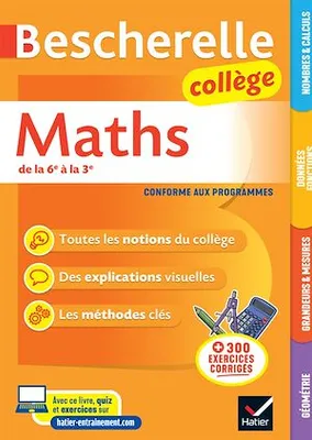 Bescherelle Maths Collège (6e, 5e, 4e, 3e), la référence en maths pour les collégiens