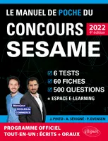 Le manuel de poche du concours Sésame, 6 tests, 60 fiches, 80 vidéos de cours, 500 questions