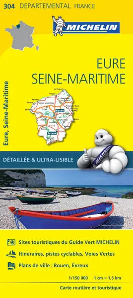 Livres Loisirs Voyage Cartographie et objets de voyage Départements France, 304, Carte Départementale Eure, Seine-Maritime XXX