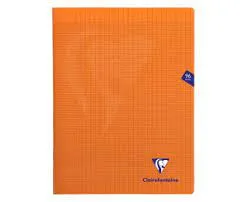 Cahier piqué Mimesys 24x32cm 96 pages grands carreaux couverture polypropylène - Orange