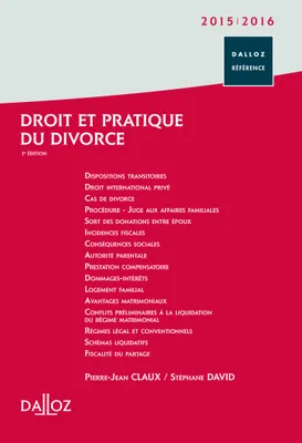 Droit et pratique du divorce 2015/2016 - 3e éd.