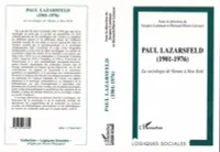 Paul Lazarsfeld (1901-1976), la sociologie de Vienne à New-York