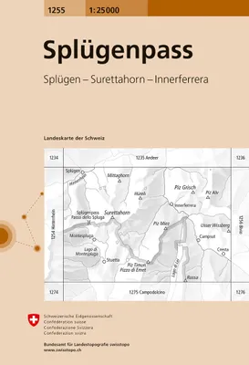 Carte nationale de la Suisse, 1255, Splügenpass 1255