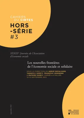 Les nouvelles frontières de l'économie sociale et solidaire, XXXIIIes Journées de l'Association d'économie sociale