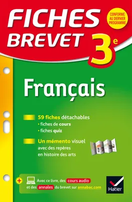 Fiches Brevet Français 3e, fiches de révision