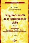 Les Grands Arrêts de la jurisprudence civile, tome 1 : Introduction - Personnes - Famille - Biens - Régimes matrimoniaux - Successions, 11e édition