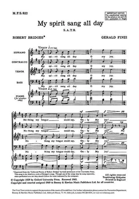 Seven Poems of Robert Bridges, No. 3 My spirit sang all day. MFS 822. op. 17/3. mixed choir (SATB) a cappella. Partition de chœur.