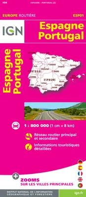 Aed Esp01 Espagne/Portugal  1/800.000