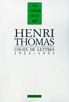 Choix de lettres, (1923-1993)