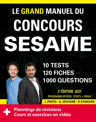 Le grand manuel du concours Sésame, 10 tests, 120 fiches, 120 vidéos de cours, 1000 questions