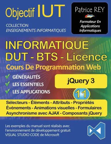 Livres Informatique IUT informatique, DUT-BTS, licence, 11, Objectif IUT informatique, DUT-BTS-licence, avec Visual Studio Code Patrice Rey