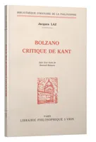 Bolzano critique de Kant
