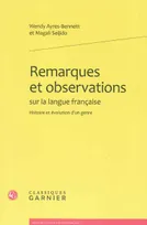Remarques et observations sur la langue française, Histoire et évolution d'un genre