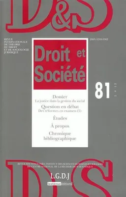 REVUE DROIT ET SOCIETE N 81 - 2012