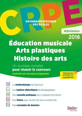 CRPE ADMISSION EDUCATION MUSICALE / ARTS PLASTIQUES / HISTOIRE DES ARTS - DEVENIR PROFESSEUR DES ECO, Devenir Professeur des écoles