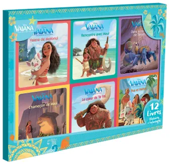 VAIANA - Coffret 12 Livres - 6 Histoires + 6 Coloriages - Disney