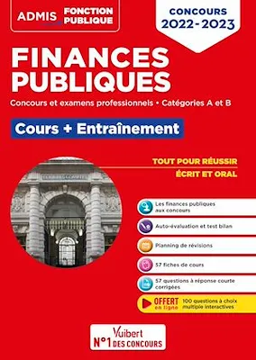 Concours Finances publiques - Catégories A et B - Concours 2022-2023, Finances publiques - Finances locales - Finances sociales - Finances communautaires