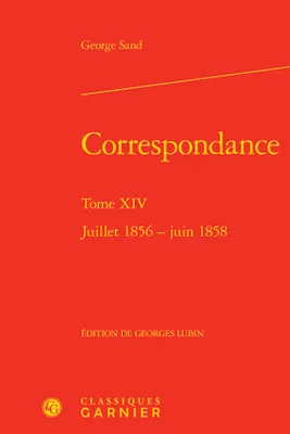 14, Correspondance, Juillet 1856- juin 1858
