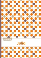Le carnet de Julia - Lignes, 96p, A5 - Ronds Orange Gris Violet