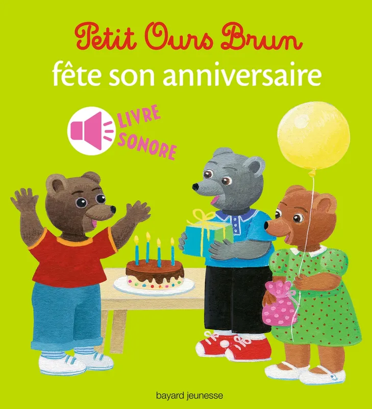 Jeux et Jouets Livres Livres pour les 0-3 ans Livres sonores Petit Ours Brun fête son anniversaire - livre sonore, Mini sonore Marie Aubinais