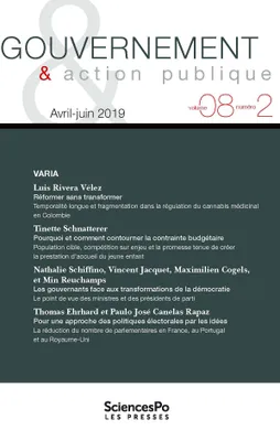 Gouvernement & action publique 08-2, avril-juin 2019, Varia