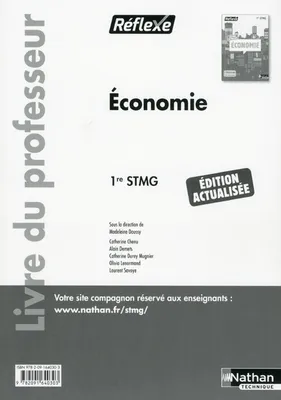 Economie 1ère STMG - professeur (Pochette Réflexe) - 2016