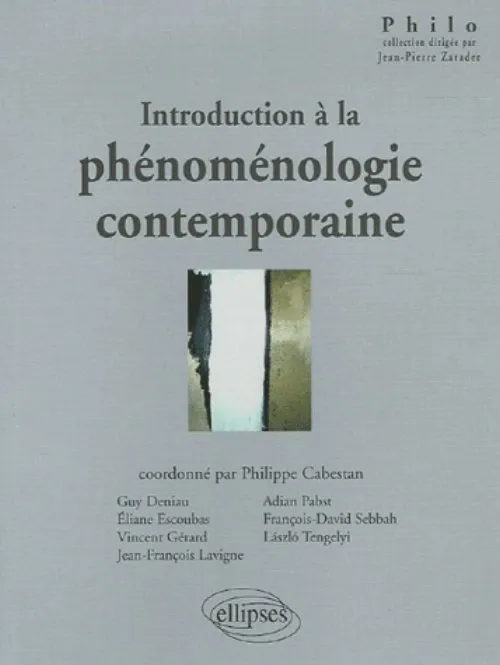 INTRODUCTION A LA PHENOMENOLOGIE CONTEMPORAINE Philippe Cabestan