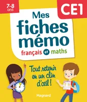 Mes fiches mémo Français et Maths CE1, Tout retenir en un clin d'oeil