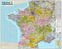 France 1/1M050 (Carte Murale Laminée - Avec Barres